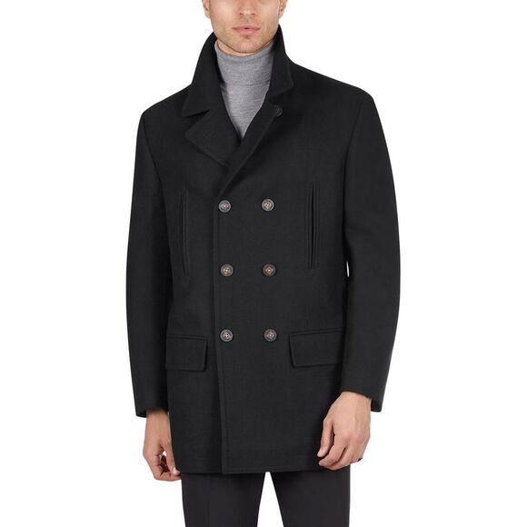 Lauren Ralph Lauren Mens Luke Classic-Fit Wool-Blend Peacoat 42 Long Black - NWT - Picture 1 of 7